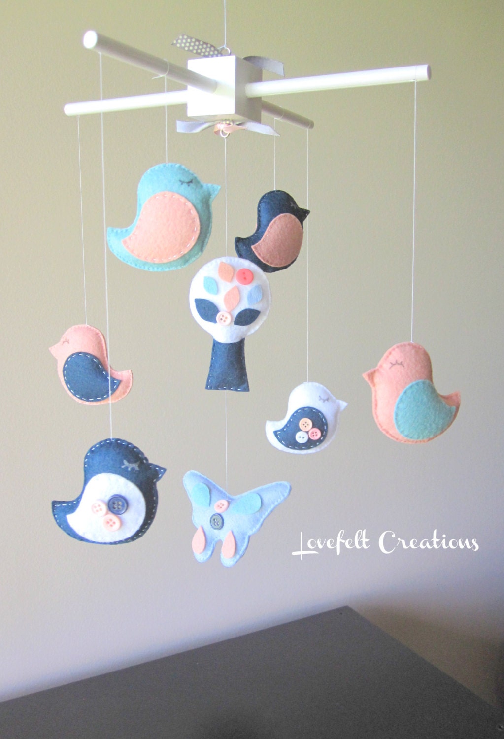 Baby Crib Mobile - Baby Crib Mobile - Mobile - Birds Mobile - Baby Girl Mobile