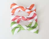 Stripe Hair Bow/Clip on Bow Tie  - Choose One