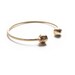 double skull cuff, bronze