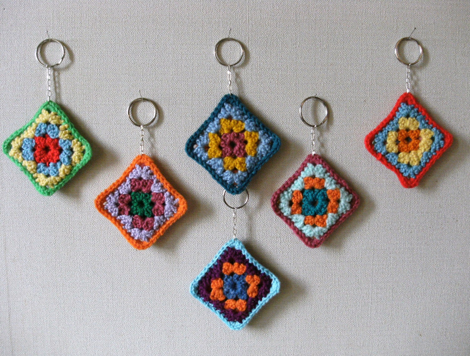 Granny Square Key ring / chain crochet