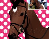 Custom Pet Portrait : Modern Print of YOUR Pet (Pattern shown here is Polka Dots)