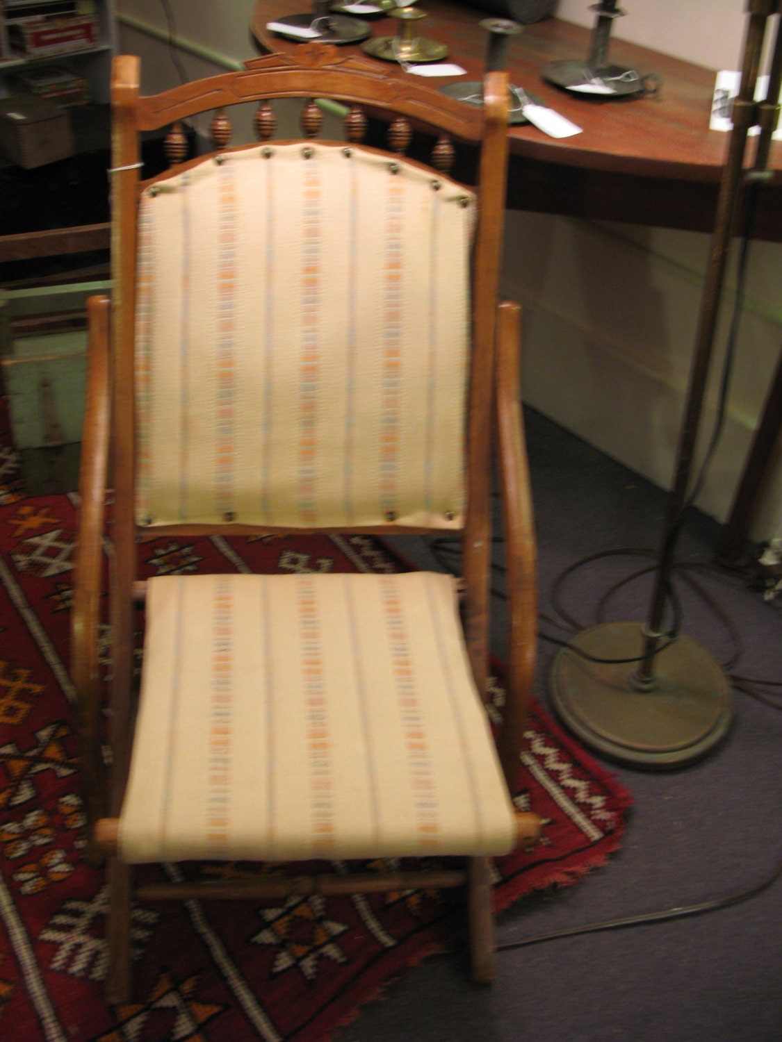 Antique Folding Chair... Reupholstered