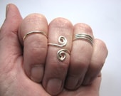 Knuckle Rings, Silver  Adjustable Upper Finger Ring, Mid Knuckle Jewelry