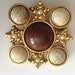 Vintage Cream and Brown Stones Brooch