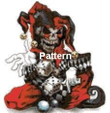 Play with me. (Skull) Cross Stitch Pattern. PDF Files. Free shipping.