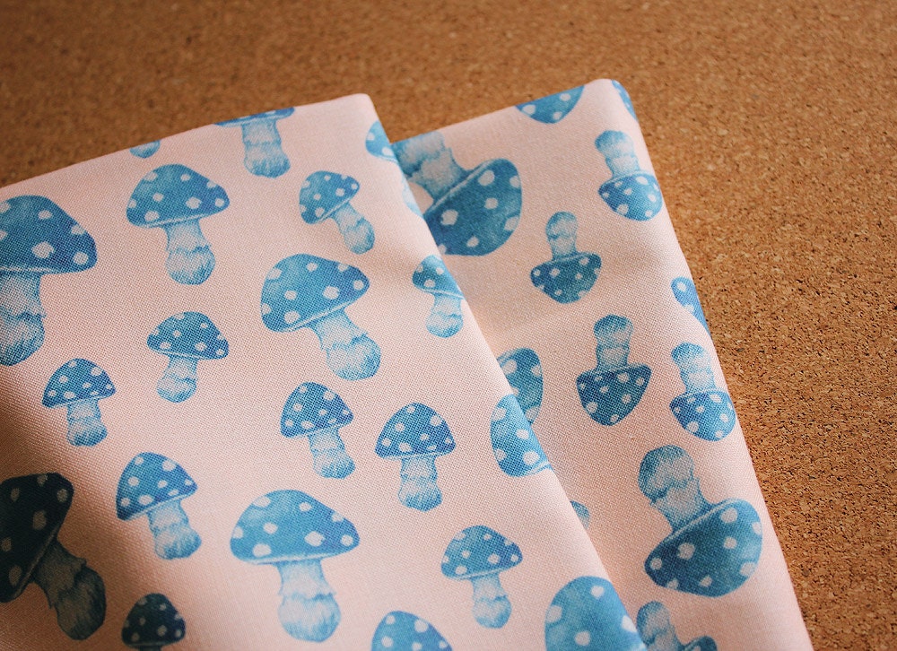 Wonderland Mushroom Printed Cotton Fabric 1 yard