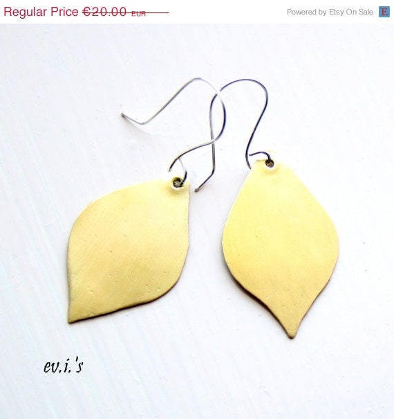 30% off Brass Shiny Teardrop Strelring Ear Hooks Handcrafted Metalwork Chandelier Artisan Boho Dangle Drop Earrings Gift for Her.Free Shipp