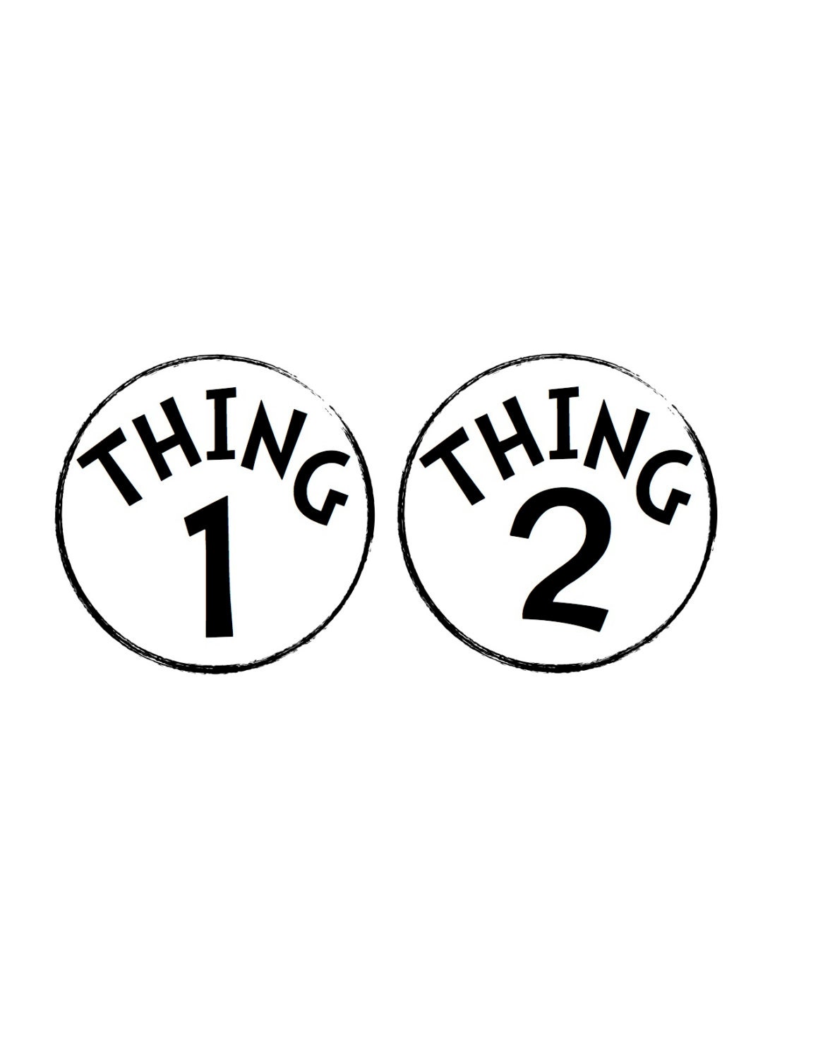 Thing 1 and Thing 2 Onesie Stickers... Dr Seuss Theme Nursery or Baby Shower... For Twin Babies or Toddlers
