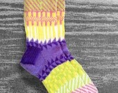 Hand Knit Wool Socks, Men, Women, Unique Icelandic Original Design, Handknit Wearable Art Socks - Ready to Ship