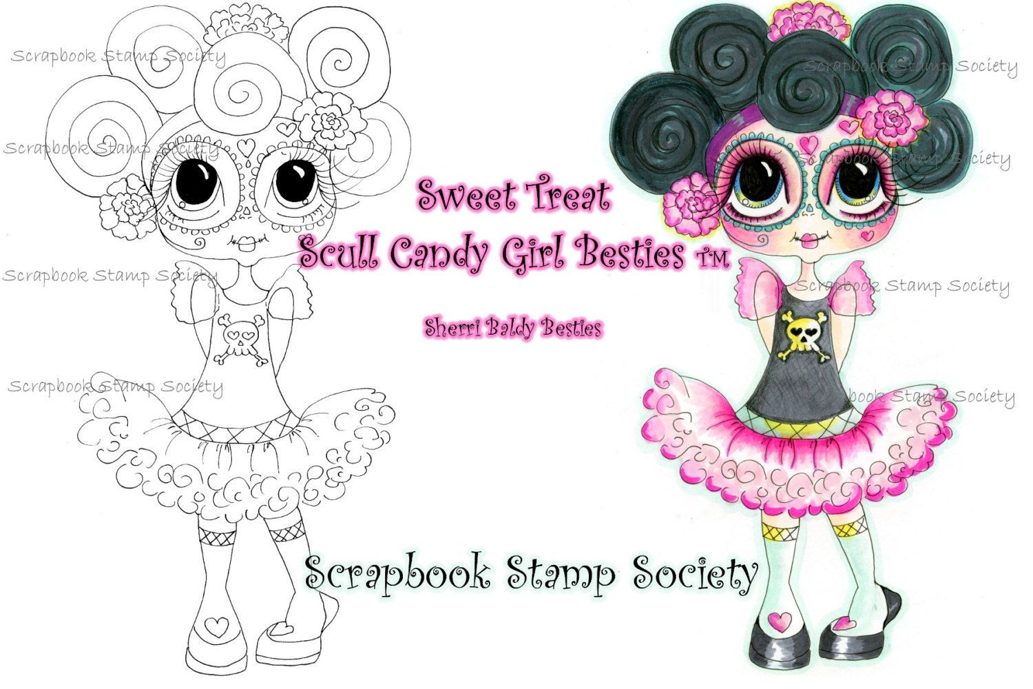 Digital Digi Stamps Big Eye Big Head Dolls Digi Sweet Treat Sucll Candy Girls Besties Flower By Sherri Baldy