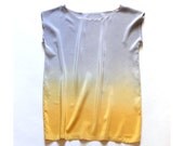 SALE // Ombre Silk Shirt.  Silver and Apricot // ready to ship