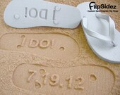 I DO - Sand Imprint Wedding Flip Flops
