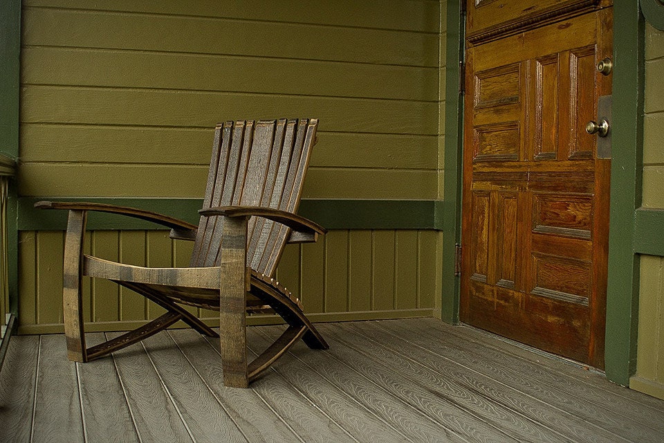 Whiskey Barrel Adirondack Chair  