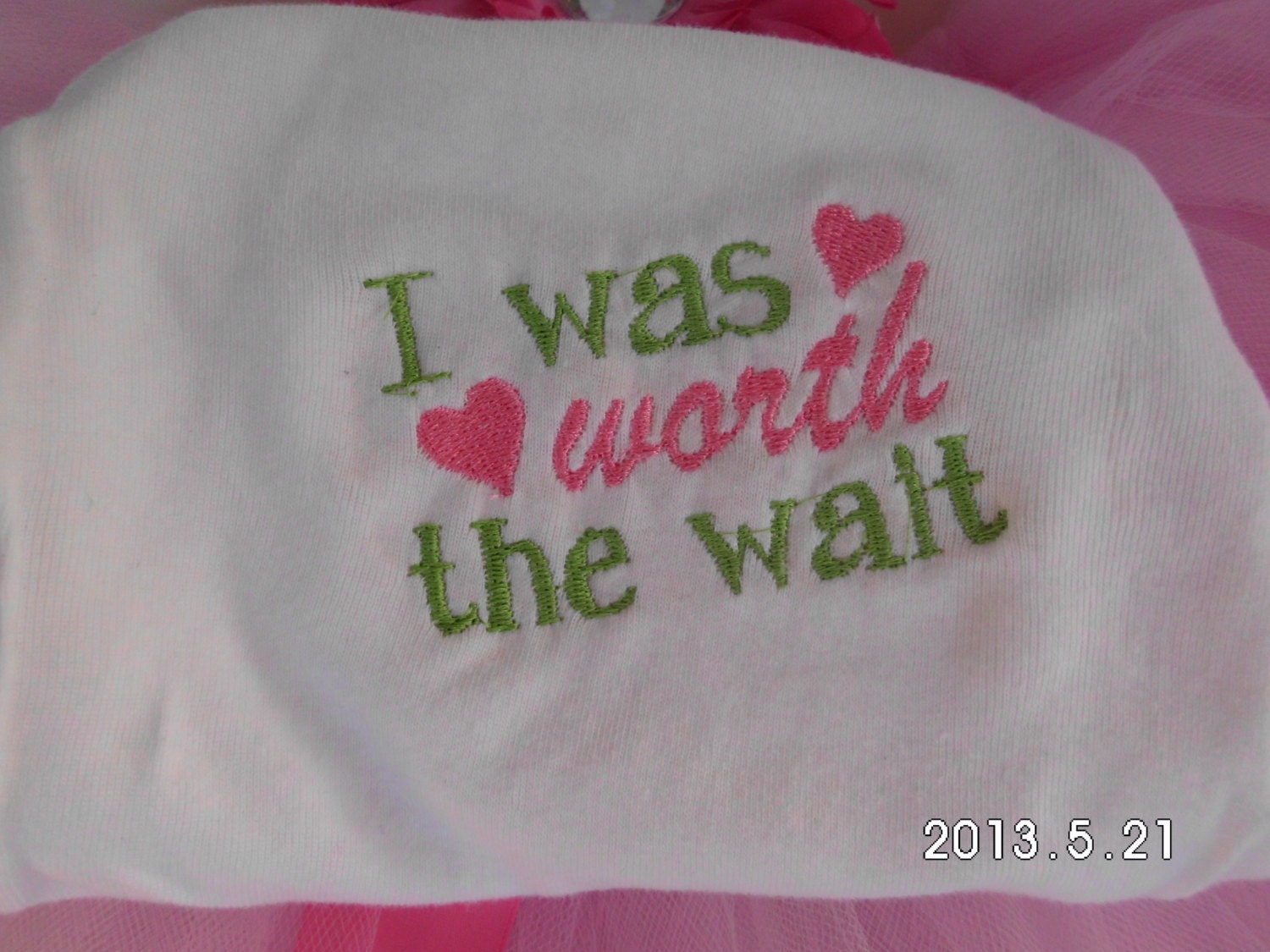 Girls  Embroidered Shirt I Was Worth The Wait  Custom Embroidery  New Baby Gift