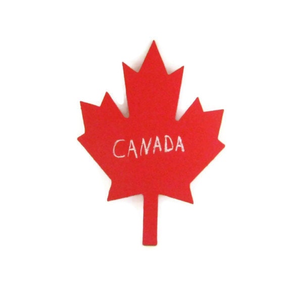 Red Maple Leaf Chalkboard Magnet