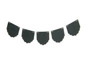 Black Chalkboard Banner - Five Pieces of Scalloped Bunting