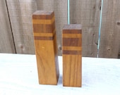Rustic, Modern, Simplistic Wood Butcher Block Salt and Pepper Shaker Set