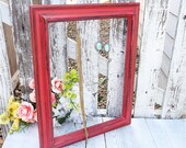 Shabby Chic Frame Jewelry Holder in Red