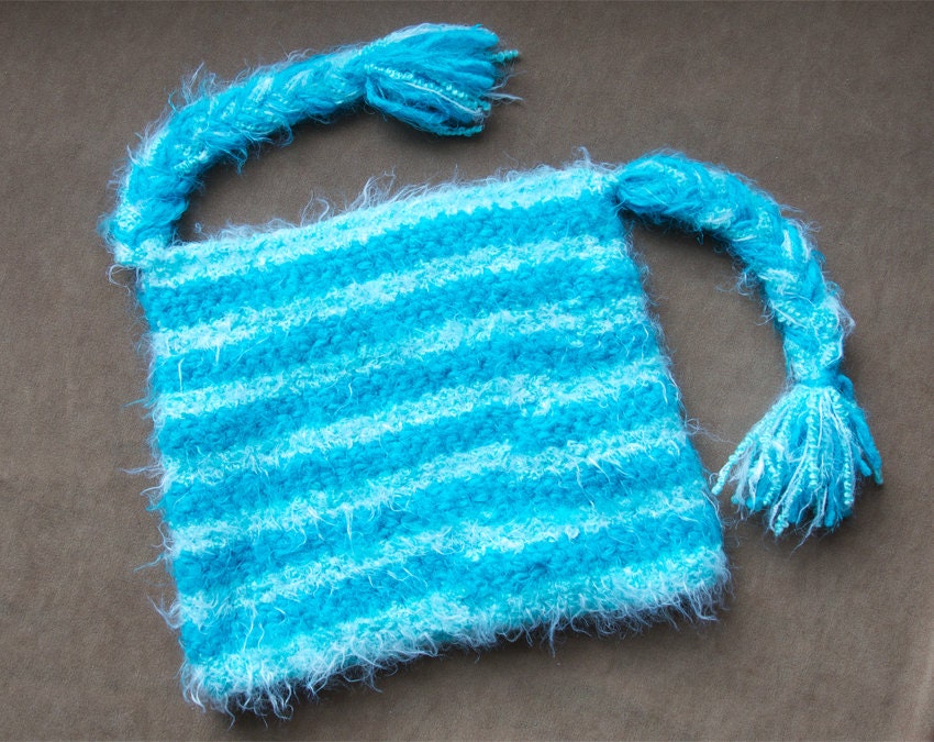 Blue Pigtail Beanie