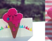 Felt brooch miss ice cream rosemery
