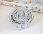 Gray cheesecloth fabric flower pin, fabric flower brooch
