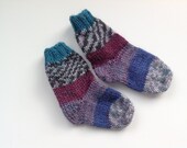 Newborn Baby Socks - Multicolored --- Handknit