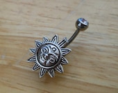 Belly button ring - Body Jewelry - Sun belly ring
