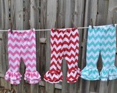 Chevron Knit Double Ruffled Pants. Color options available.  See details for ordering.