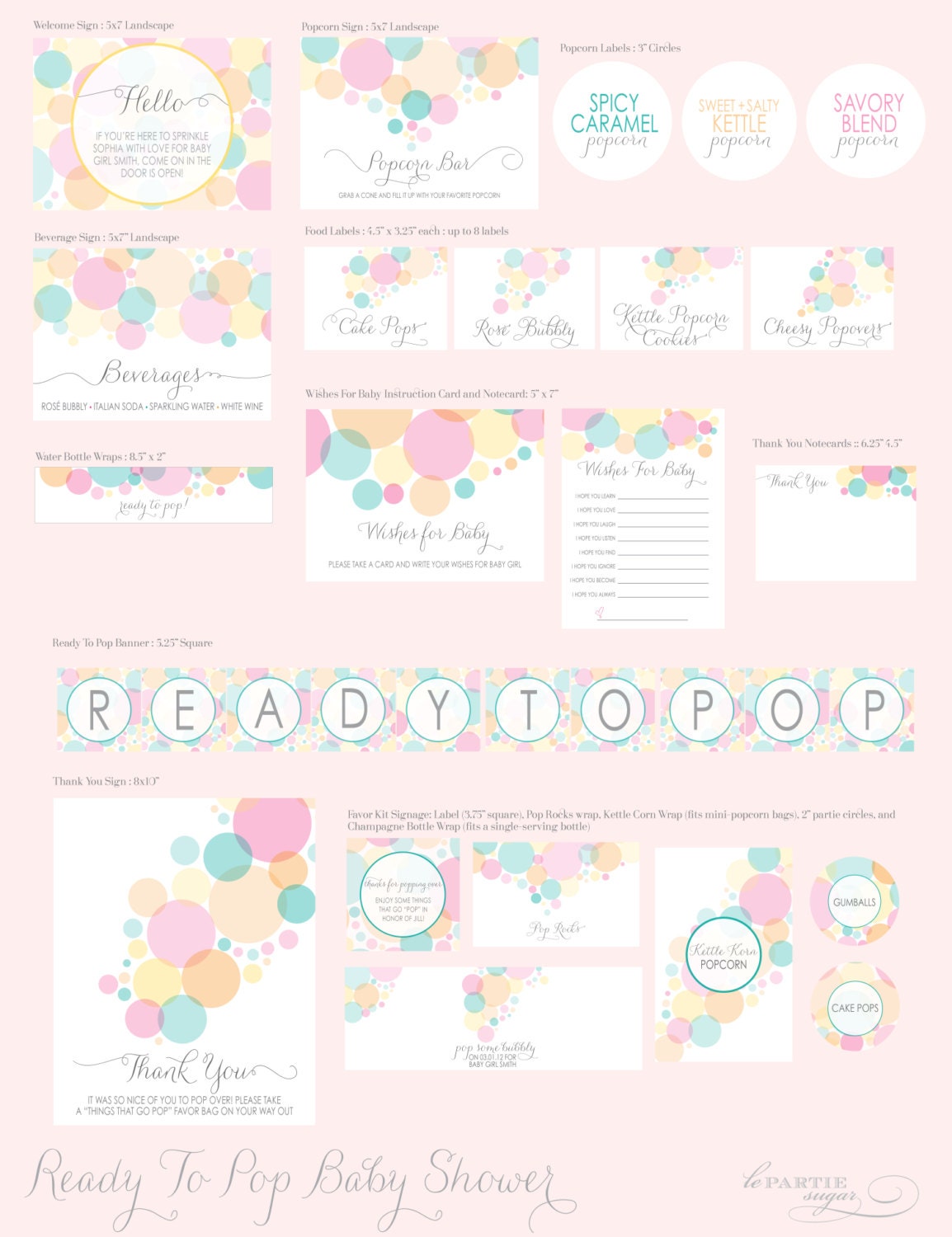 Baby Shower - "Ready to Pop"- Partie Kit Il_570xn