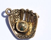Baseball Charm - Baseball Glove - Brass Baseball - Charm - Brass Charms - Bracelet - Necklace - Jewelry Findings - Sports