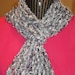 Knit Scarf Black/Silver.Ladder.Ribbon.Gift.Spring/Summer.Light.Stained Glass.Ready to ship.