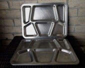 3 Vintage USN US Navy Mess Hall Trays Set of 3 Stainless Steel Lunch Dinner Chow Line Serving United States Carrollton