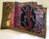 Quilted Table Placemats - Dinning Table Placemats - Australian Table Placemats - Aboriginal Table Placemats - Dinner Placemats - Patchwork