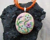 Summer Garden Polymer clay pendant
