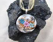 Autumn Flowers Polymer Clay Pendant