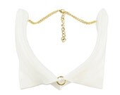 Shirt Collar Necklace in White Acrylic