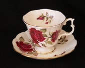 Royal Albert Red rose Teacup and Saucer circa 1960-