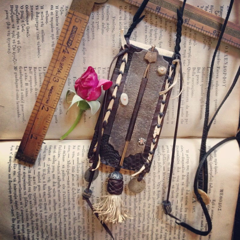 the feather of Ma'at amulet pouch