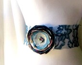 Peacock Fascinator Flower Hair Clip or Fabric Brooch Pin, Teal Bridal Bridesmaids Gift, Eggplant Purple Blue