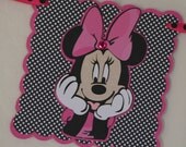 Minnie Mouse Birthday Banner - Party Decoration, HAPPY BIRTHDAY, Disney, Hot Pink and Black, 3 rows