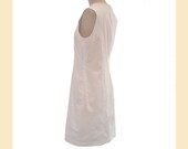 Vintage shift dress in white cotton, sleeveless A-line style by 'Whistles', UK size 12 to 14
