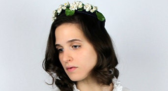 vintage 1950s hat / fascinator / Plumeria