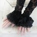 MIDNIGHT vintage Victorian steampunk black lace cuffs, fingerless lace gloves in black lace