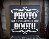 Photo Booth   -- Birthday -- Wedding -- Party -- Painted Wooden Subway Art Sign