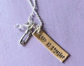 Keep it together hand stamped charm necklace