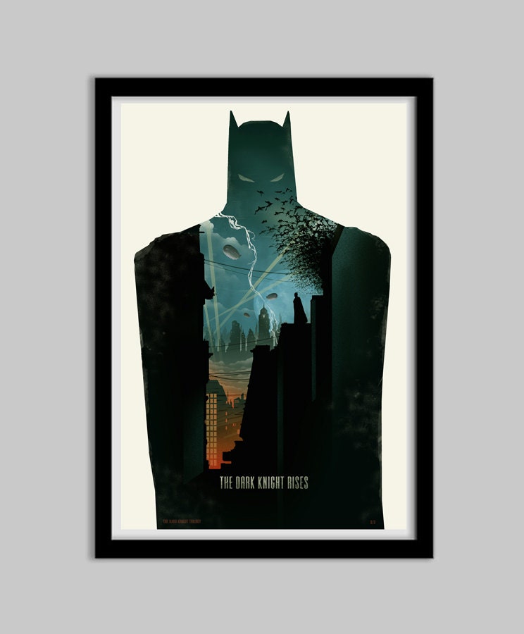 The Dark Knight Rises - 24x36 - batman, dark knight, movie poster, bane, gotham, art, minimalist