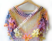 Multicolor shawl, handmade crochet, style,unique, elegant, colourfull accessories, free shipping