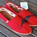 Red Canvas Black Mustache TOMS