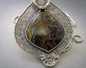 Reserved Payment 2 Blue and Gold Pietersite Fine silver Pendant Necklace