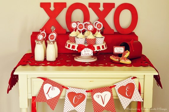 VALENTINE'S DAY Love Note Printable Party Kit Il_570xn